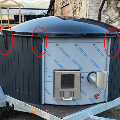 Stiklašķiedras vāka stiprinājumi 3 gab.