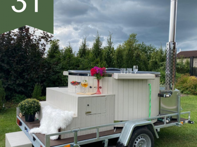 Pārvietojams kubls ar hidromasāžu, LED, vietu inventāra uzglabāšanai…