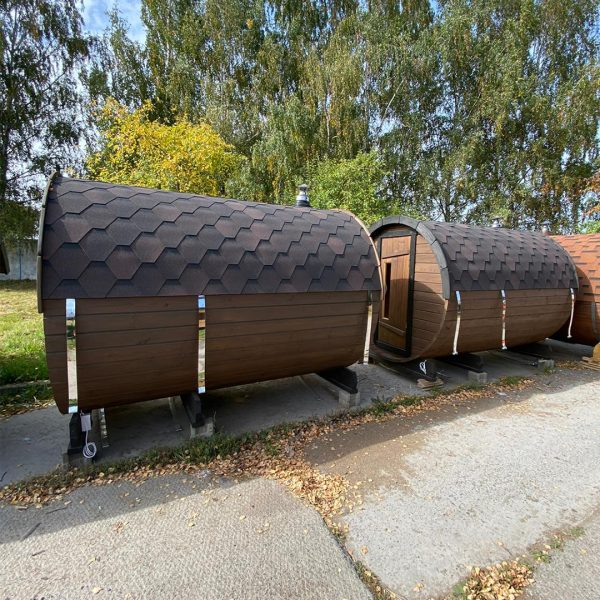 3.0m round barrel sauna with lounge