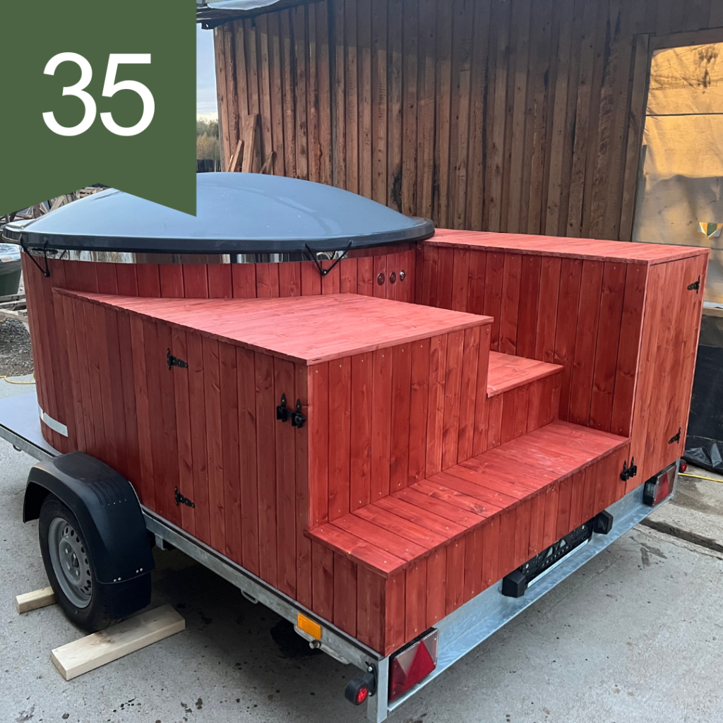 Pārvietojams kubls ar ārējo krāsni, hidromasāžu, LED…