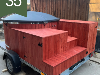 Pārvietojams kubls ar ārējo krāsni, hidromasāžu, LED…